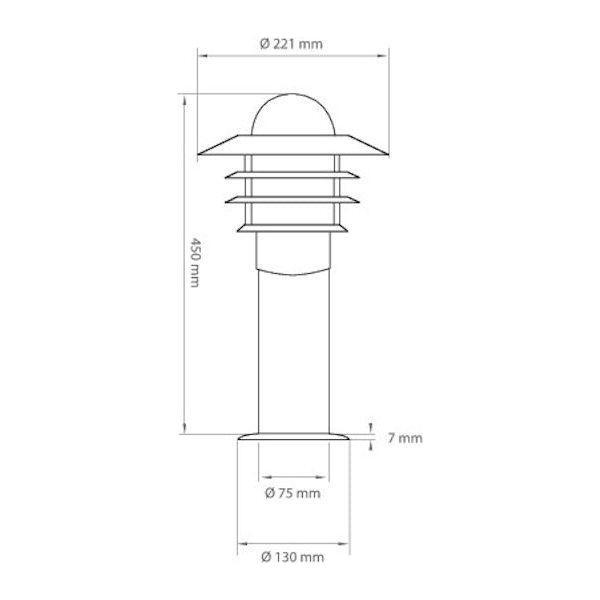 KÄPYLÄ BOLLARD PIHAPIIRIVAL IP44 E27 GLC RST H450