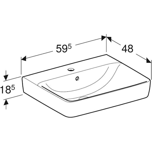 PESUALLAS GEBERIT RENOVA PLAN 600x480mm VALKOINEN