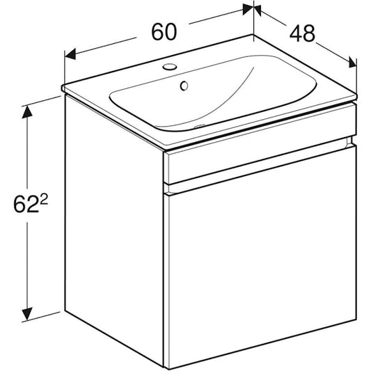 Allaskaappipaketti Geberit Renova Plan L60 K62,2 S48cm KeraTect laava