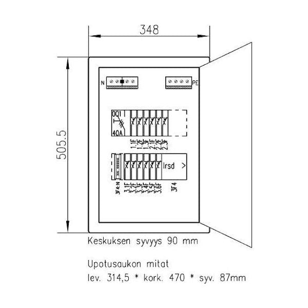 RYHMÄKESKUS UPPO SETTER 3412 V 35A IP30 PS