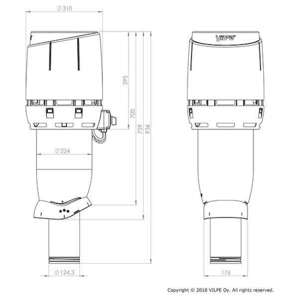 HUIPPUIMURI VILPE FLOW ECO125P/700 RUSKEA