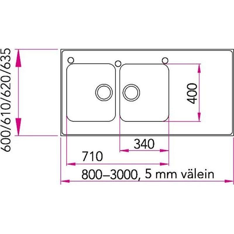 PESUPÖYTÄ STALA A-1200 SEITSIKKO