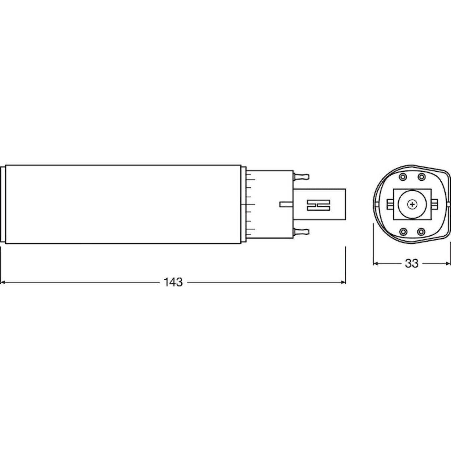 LED-PISTOKANTALAMPPU DULUX DE13 HF 6W/830 G24Q-1