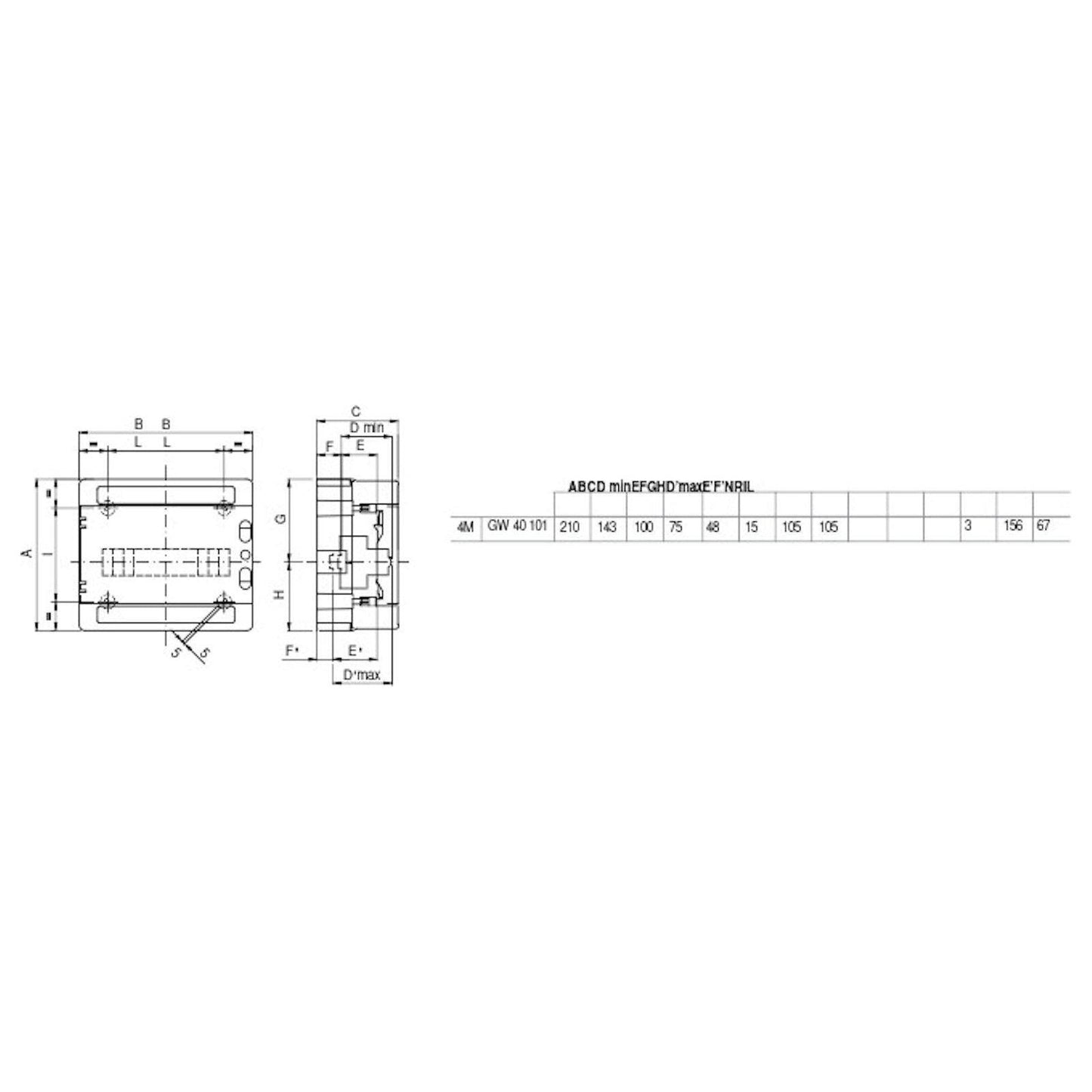 MODUULIKOTELO PINTA PC GW40101 1X4M IP65