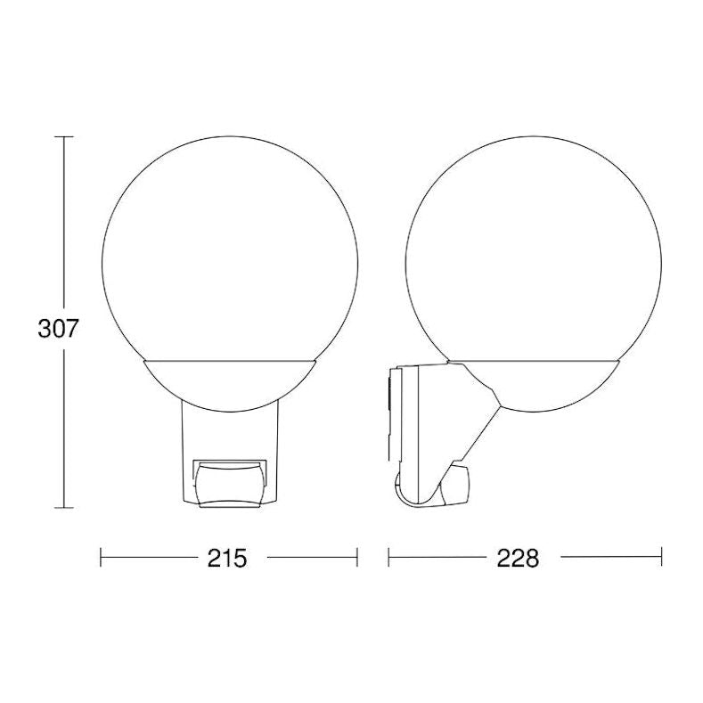 TUNNISTINVALAISIN STEINEL L585S MAX 60W E27 180D MUSTA