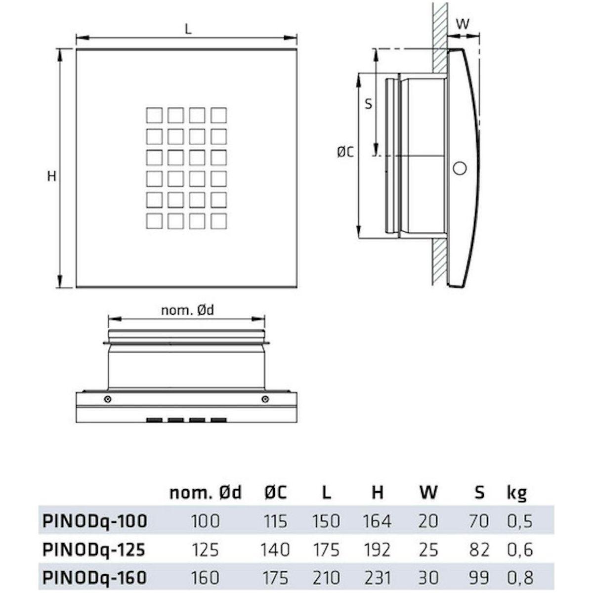 POISTOILMAVENTTIILI CLIMECON PINODQ 100