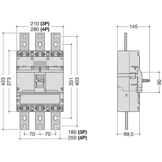 KUORMANKYTKIN VIPU HAGER HCE800H H1000 3-NAP 800A