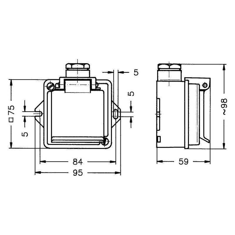 PISTORASIA SCHUKO 16A IP44 2XPK16/9