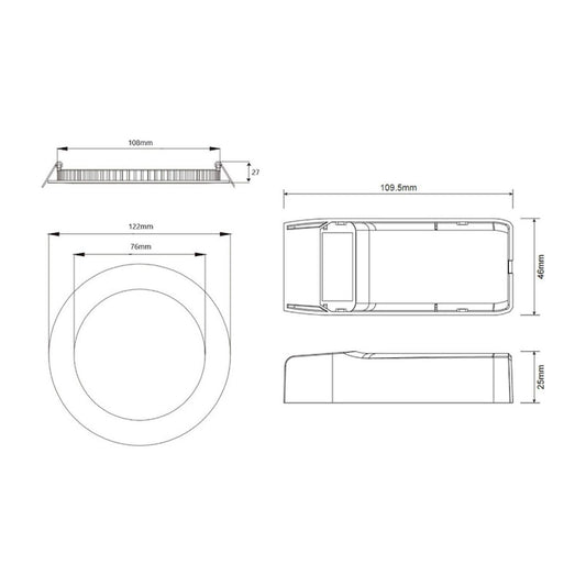 ALASVALO CORE DIM IP44 521LM 8W 3CCT 120 DIM MUSTA