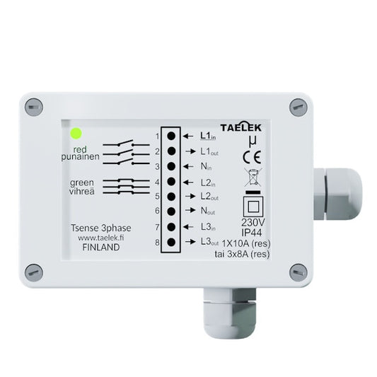 KELLOKYTKIN ECODESIGN TSENSE 3PHASE IP44 3X8A A