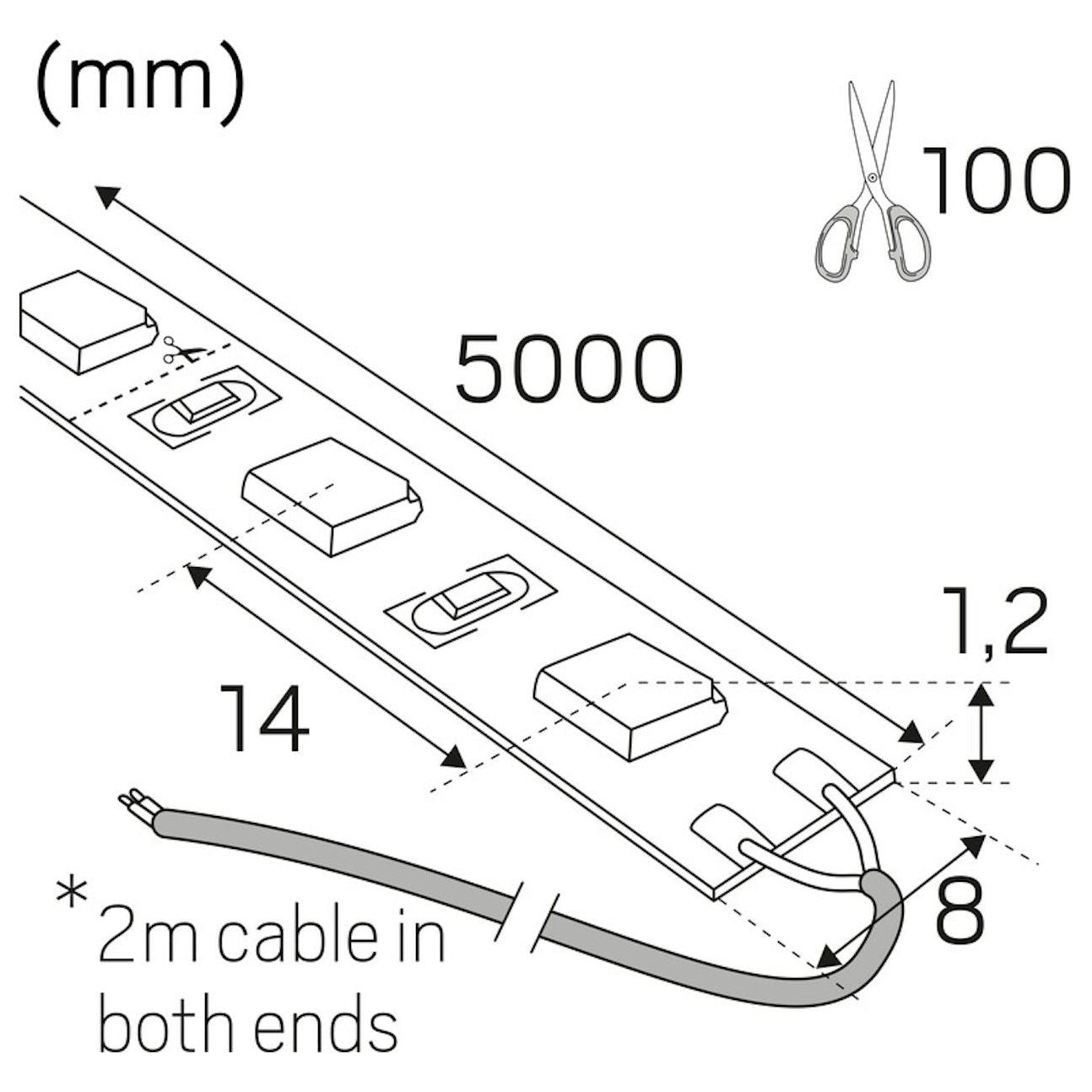 VALOPROFIILI/-NAUHA 24V LOWLUM IP20 510LM/M 4,4W/M 930 5m