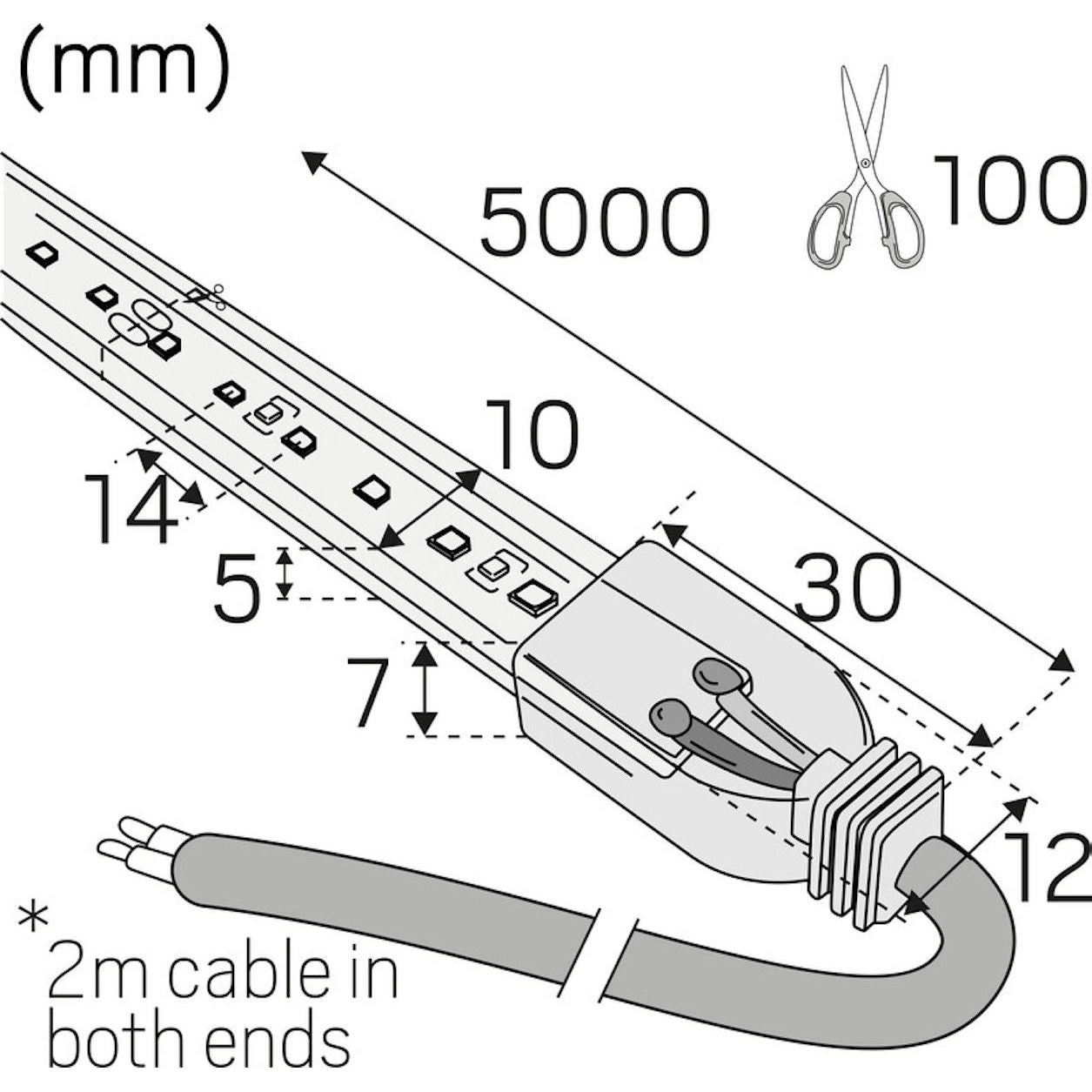 VALOPROFIILI/-NAUHA 24V LOWLUM IP67 495LM/M 4,4W/M 930 5m