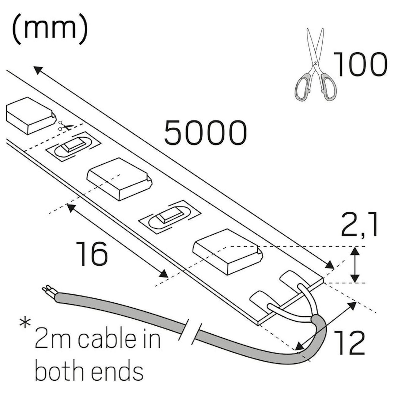 VALOPROFIILI/-NAUHA 24V RGBW IP20 780LM/M 17,6W/M RGBW 5m