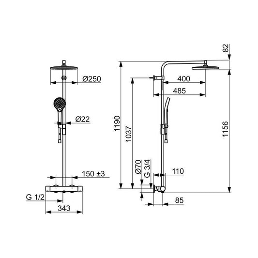 SUIHKUJÄRJESTELMÄ ORAS 7192N-80 OPTIMA STYLE TERÄS