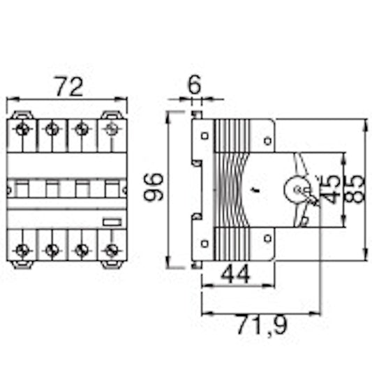 VIKAVIRTAJOHDONSUOJAKATKAISIJA GW94370 6KA C-4X32A 30MA A