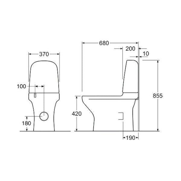 WC-ISTUIN GUSTAVSBERG 8300 ESTETIC MATTA MUSTA SC/QR