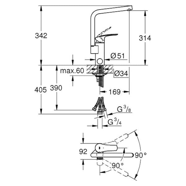 KEITTIÖHANA GROHE 317872431 EUROSMART PKV