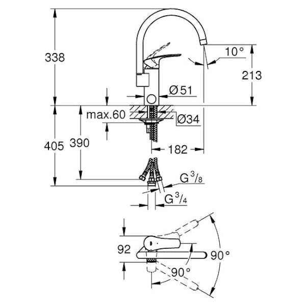 KEITTIÖHANA GROHE 317862431 EUROSMART PKV