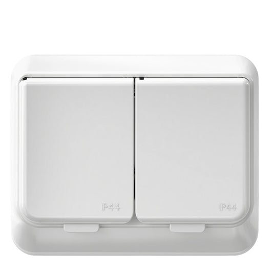 Pistorasia 2-osainen IP44 uppo-asennettava JL valkoinen Exxact-3606480203893