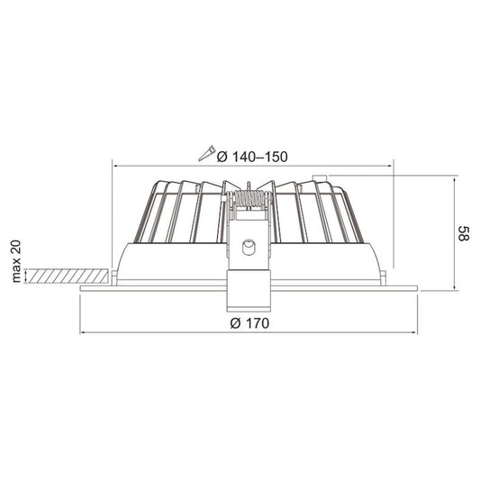Alasvalo Compact Xl 150 Ip54 14w 1800lm 3cct Wh