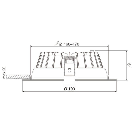 Alasvalo Compact Xl 170 Ip54 24w 3350lm 3cct Wh