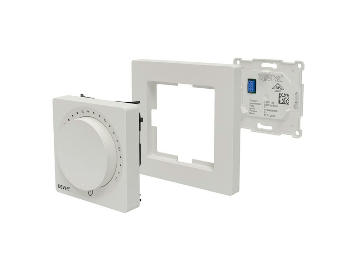 LATTIATERMOSTAATTI DEVI DEVIREG BASIC POLAR WHITE