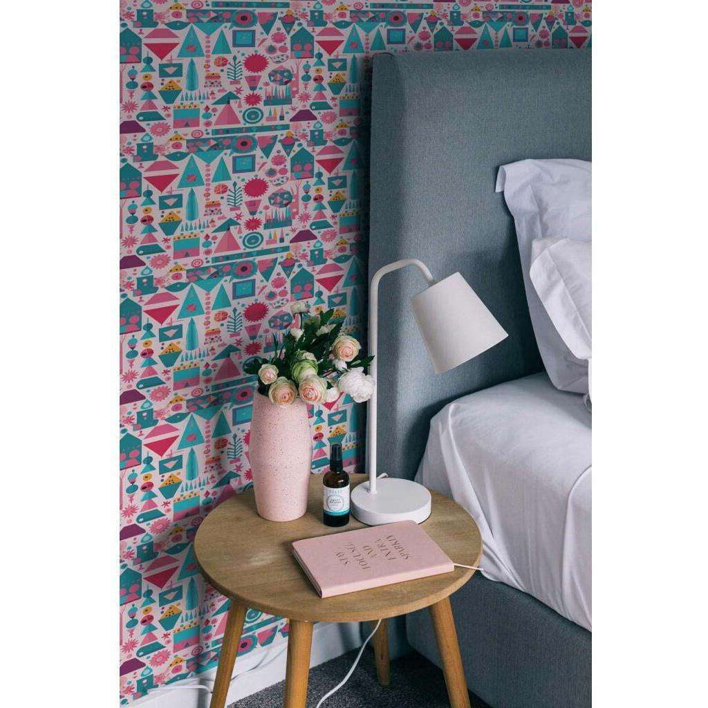 Abstract Pink Mosaic (itseliimautuva) - Kotikauppa