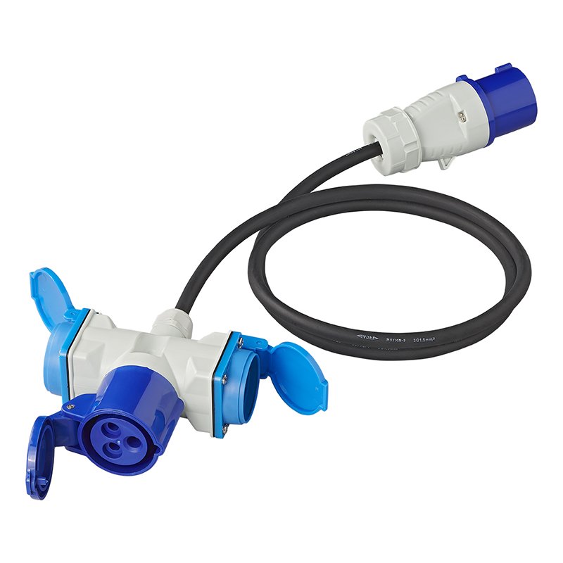 Adapterikaapeli 150cm 3x2,5mm² CEE-pistorasiasta 2xSchuko + 1xCEE-pistokkeeseen | 373514DE | 8719946006138 | Kotikauppa | ProPlus