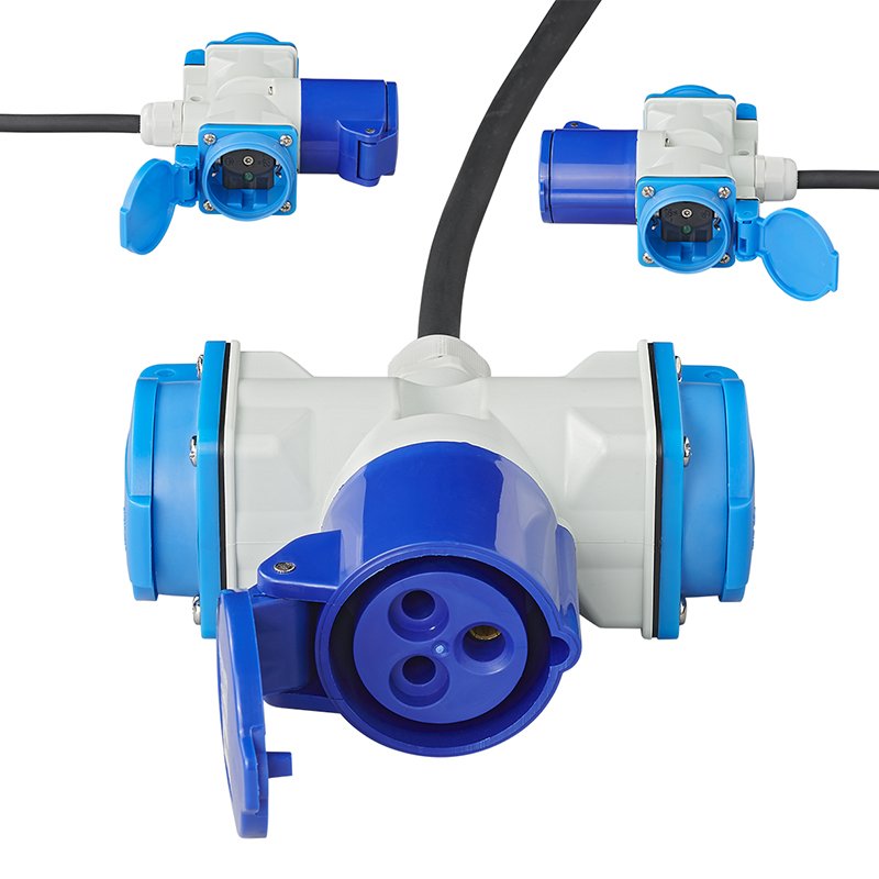 Adapterikaapeli 150cm 3x2,5mm² CEE-pistorasiasta 2xSchuko + 1xCEE-pistokkeeseen - Kotikauppa