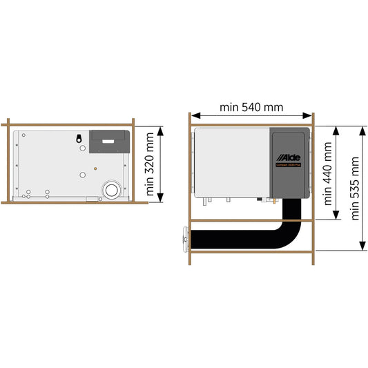Alde 3030 Plus lämmitin, 3kW sähkölämmitys