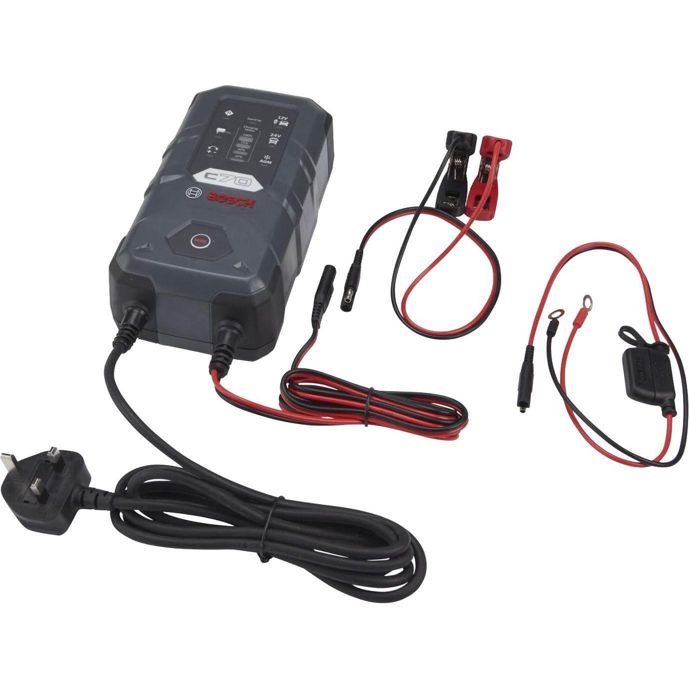 Bosch akkulaturi C70 12-24V akuille, latausvirta max 10A