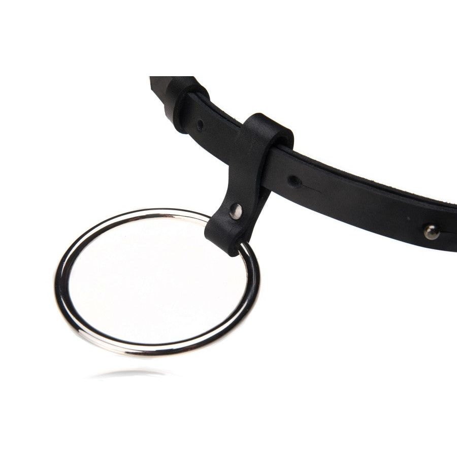 Black Leather Belt with Chain