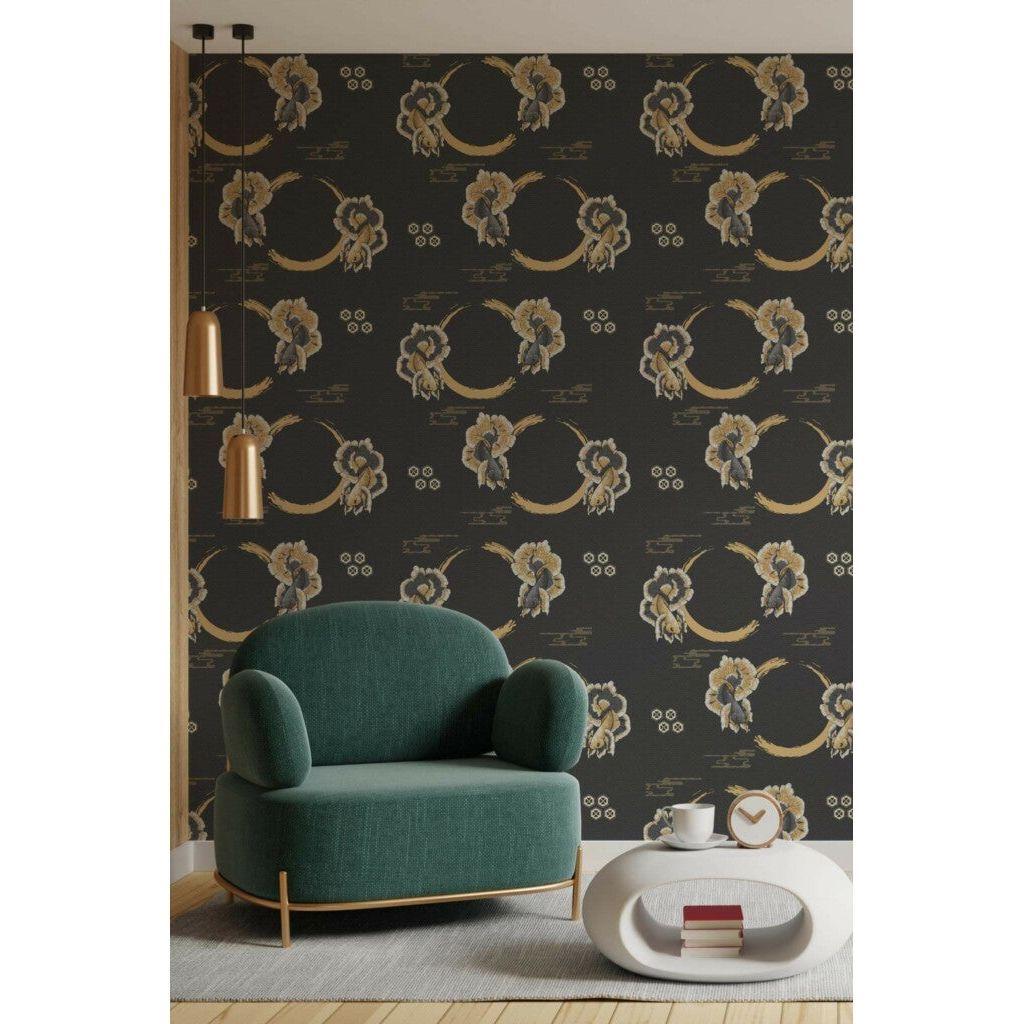 Black and gold color fish abstract (itseliimautuva) - Kotikauppa