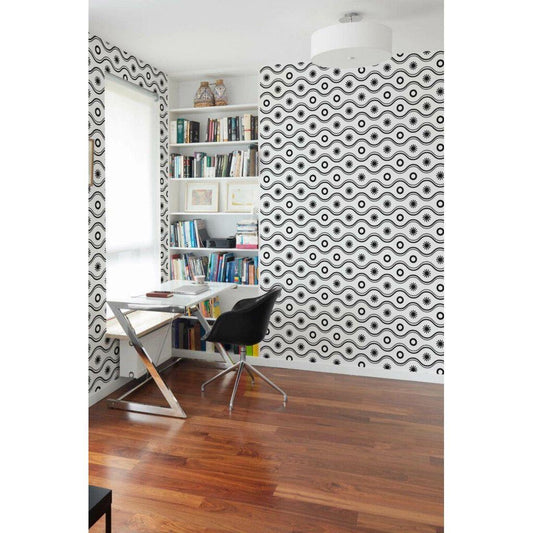 Black and white geometric retro (itseliimautuva) - Kotikauppa