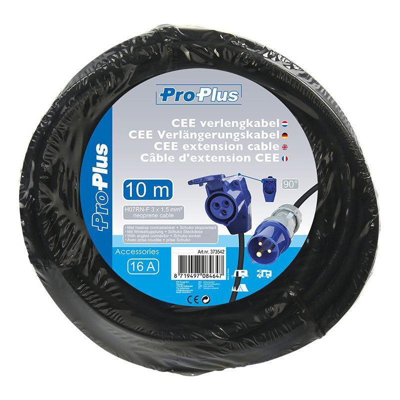 CEE-jatkojohto 10m CEE-kulmayhdistimellä + Schuko-pistokkeella 3x1,5mm² - Kotikauppa