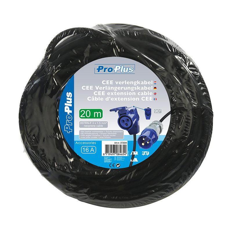 CEE-jatkojohto 20m CEE-kulmayhdistimellä + Schuko-pistokkeella 3x1,5mm² - Kotikauppa