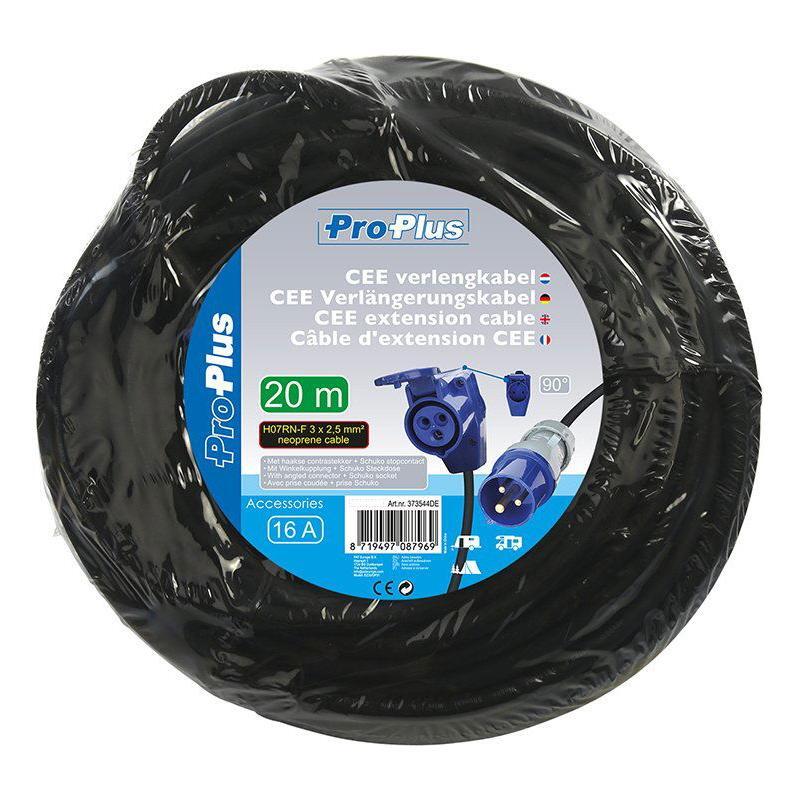 CEE-jatkojohto 20m CEE-kulmayhdistimellä + Schuko-pistokkeella 3x2,5mm² - Kotikauppa