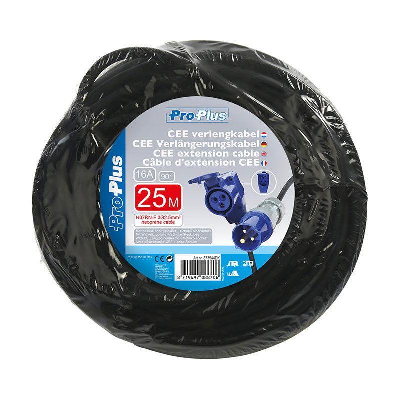 CEE-jatkojohto 25m CEE-kulmayhdistimellä + Schuko-pistokkeella 3x2,5mm² - Kotikauppa