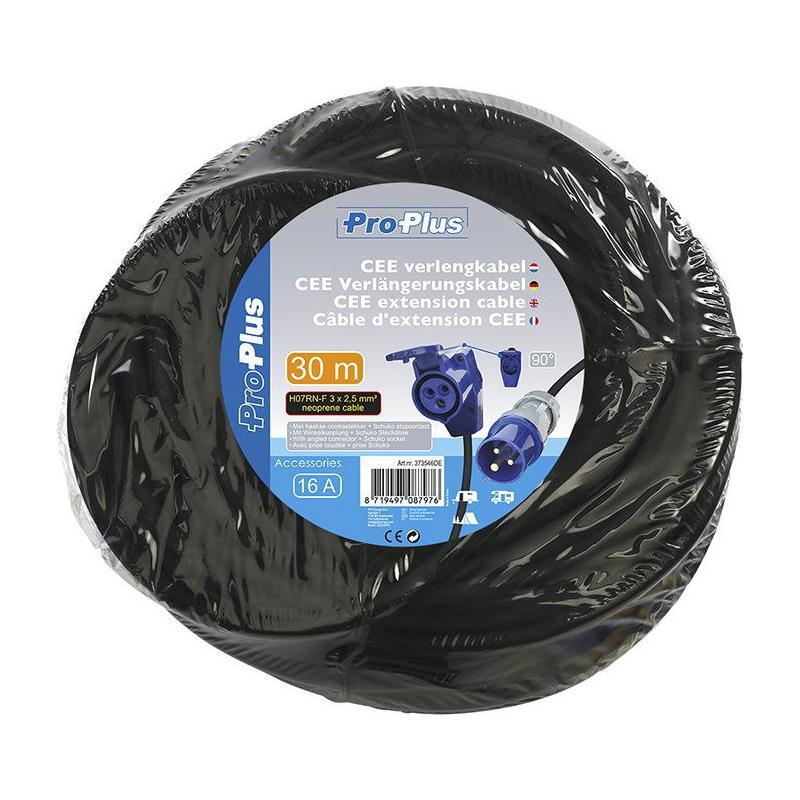 CEE-jatkojohto 30m CEE-kulmayhdistimellä + Schuko-pistokkeella 3x2,5mm² - Kotikauppa