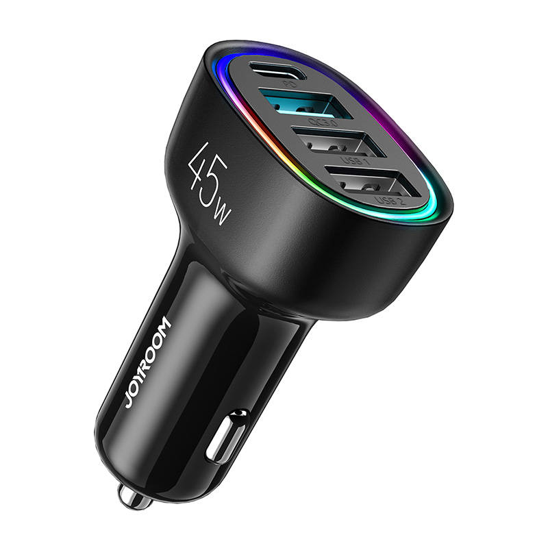 Car charger Joyroom JR-CL09, 4-port, 1x USB-C PD, 1x QC3.0 USB, 2x USB (black) - Kotikauppa