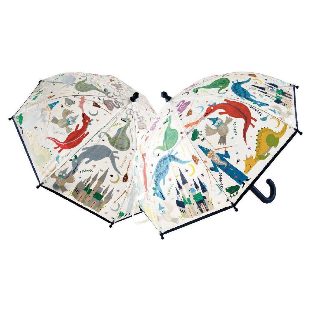 Väriä vaihtava 3D sateenvarjo (taikaolennot kuvio)-Floss & Rock