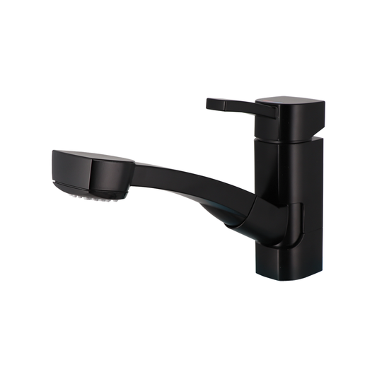 Comet CAPRI yksiotehana ulosvedettävällä suihkulla PICCINA musta | S2643.95.50FB