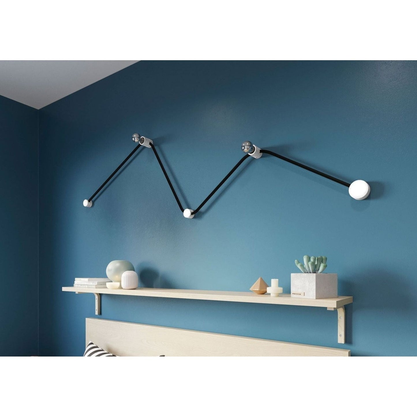 DIY- sisältää 3 metrin valokaapelin ja 5-os. valkoisen kiinnikesarjan (E27, useita värejä) - Kotikauppa