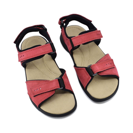 Liiva Women's Leather Sandals - Red