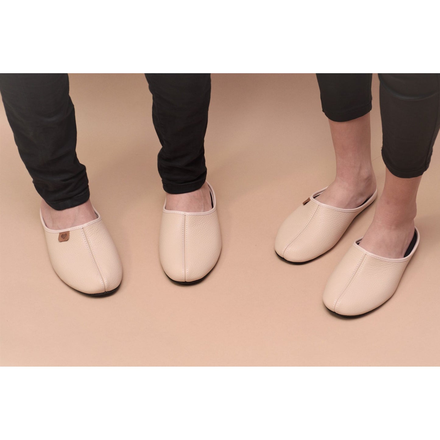 Leather Slippers Sänna - Beige