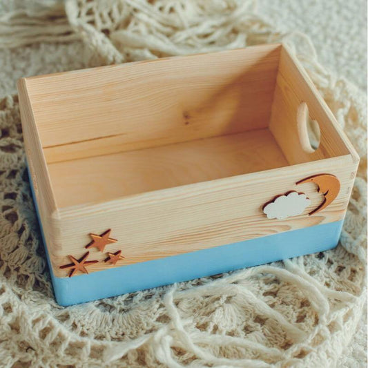 Decorated Storage Box - Light Blue - Kotikauppa