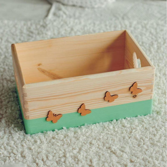Decorated Storage Box - Mint - Kotikauppa