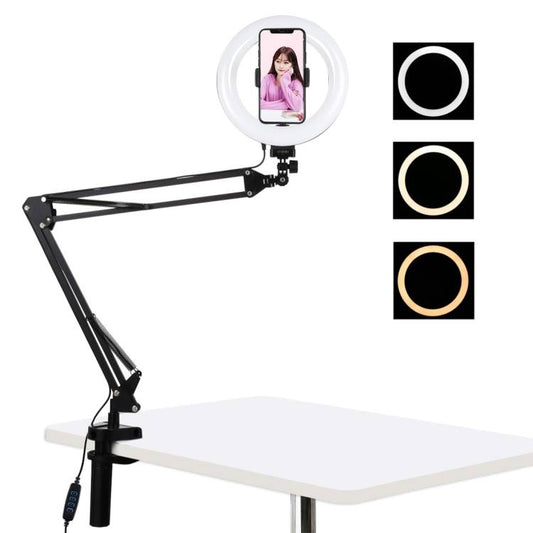 Desktop arm stand Puluz with 20cm LED Vlogging Ring PKT3089B - Kotikauppa