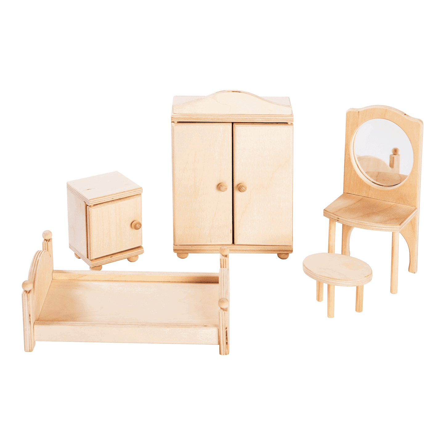 Dollhouse bedroom furniture - Natural - Kotikauppa