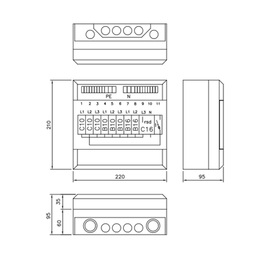RYHMÄKESKUS U/P PIKKU-WALTTERI EHPSV122.09 25A IP30D PC